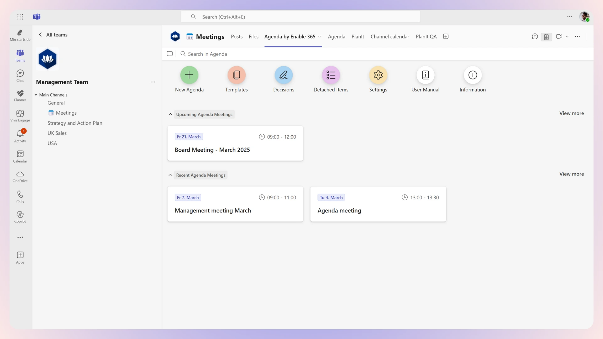 Agenda app til teams 