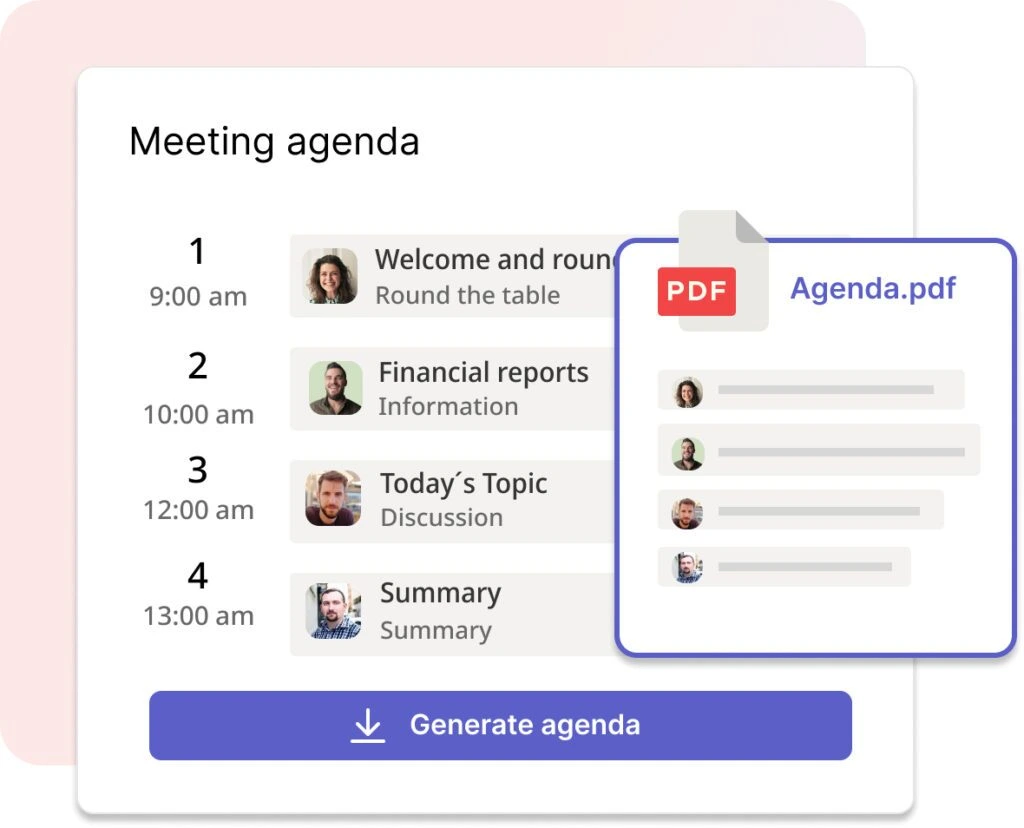 Agenda app fra enable365 til møder