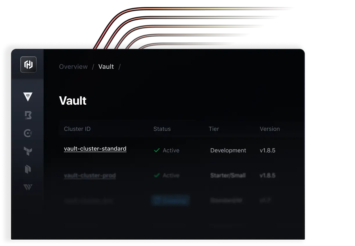 HashiCorp Vault dashboard hos Opiniosec